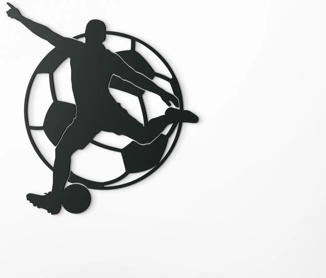 drevko Drevená nálepka Futbalista Rozmer obrazu: 36 x 32,5 cm, Farba dekorácie: Čierna