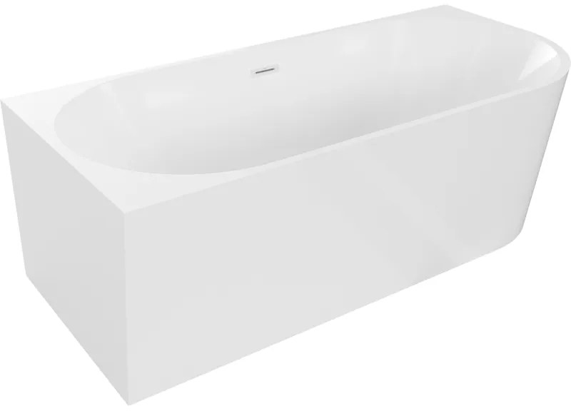 Mexen Mia, voľne stojaca rohová vaňa, lavá, 160 x 75 cm, biela, biely prepad, 52691607500L-20