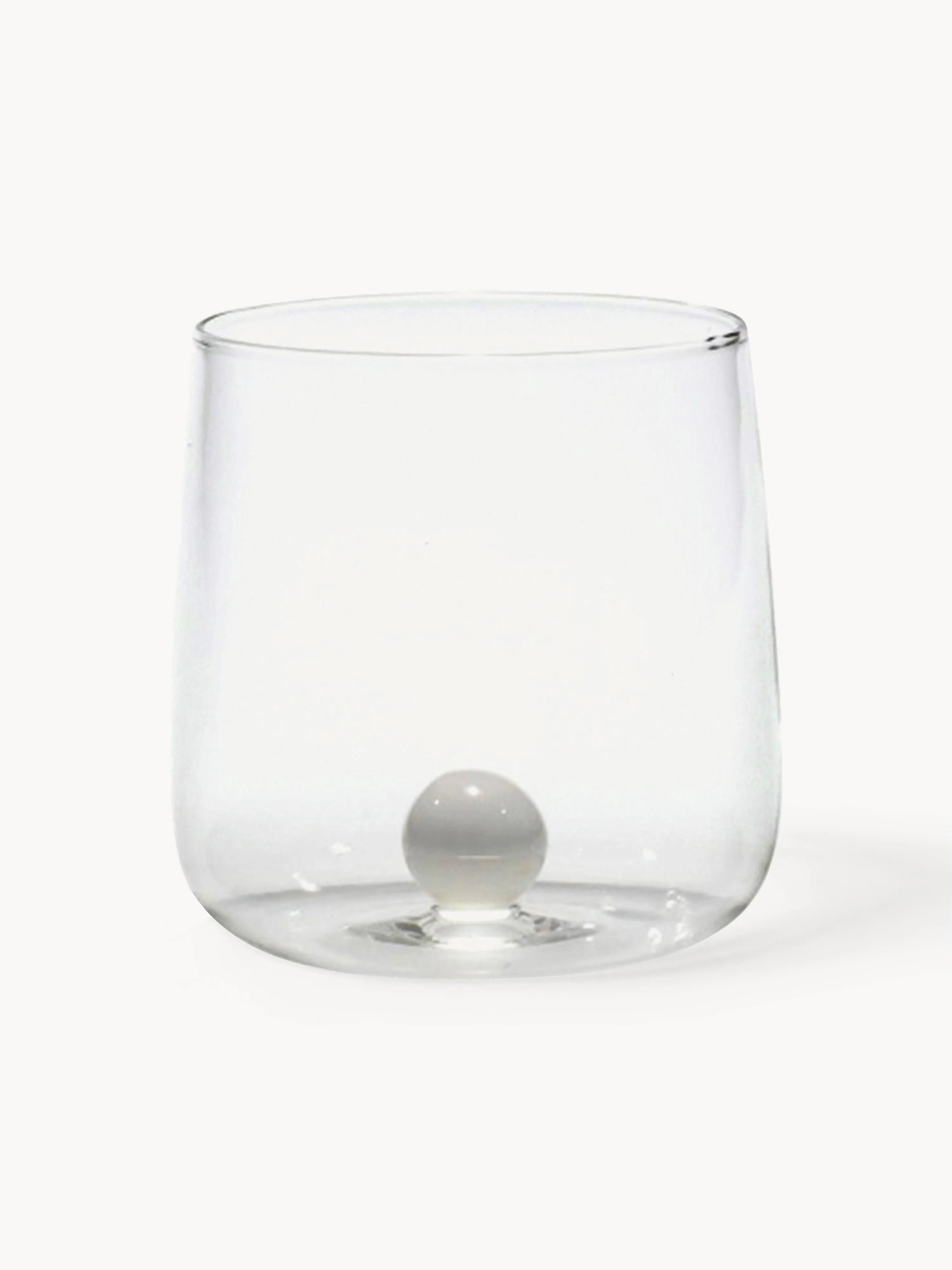 Ručne vyrábané poháre na vodu z borosilikátového Bilia, 6 ks