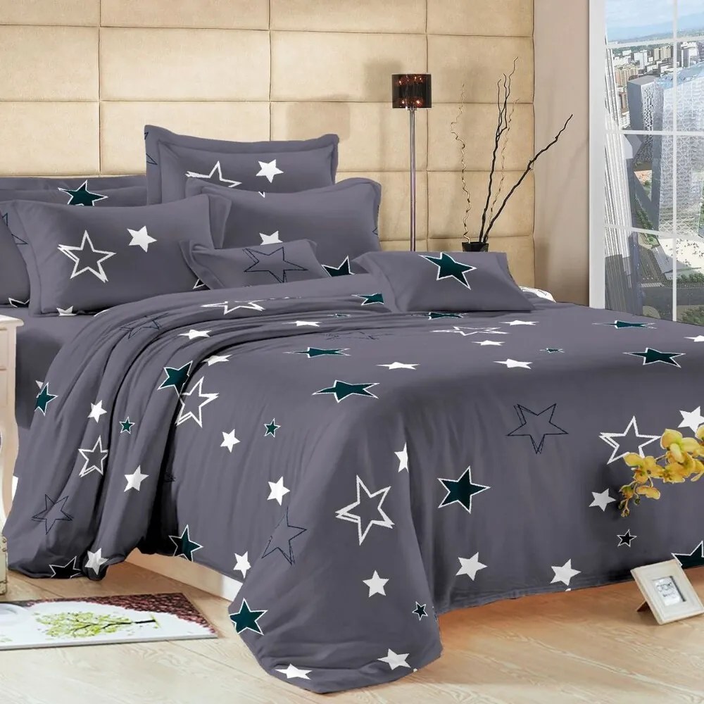 Bavlnené obliečky Homa SPHERE GREY 7-dielna sada 140x200 cm