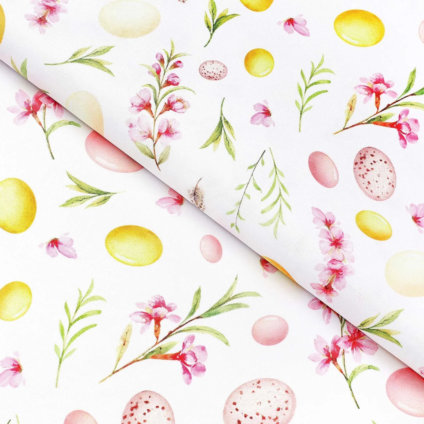 Goldea veľkonočná teflónová látka na obrusy - kraslice s kvetinami 160 cm