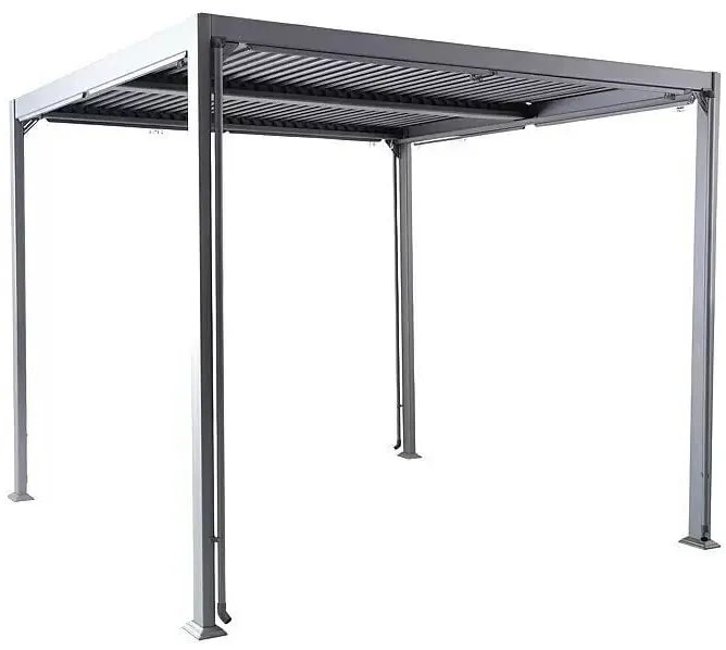 Sunfun Cannes Pergola s nastaviteľnou strechou, pôdorysný rozmer: 3 × 3 m, výška: 2,55 m, antracit