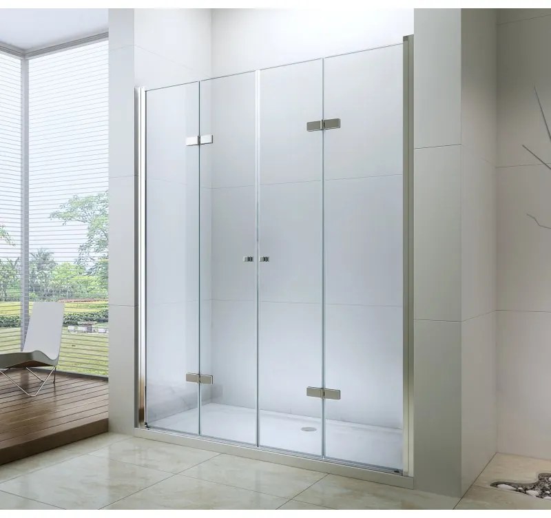 Mexen Lima Duo, sprchové skladacie dvere do otvoru 180 cm, 6mm číre sklo, chrómový profil, LIMA DUO DOOR 180