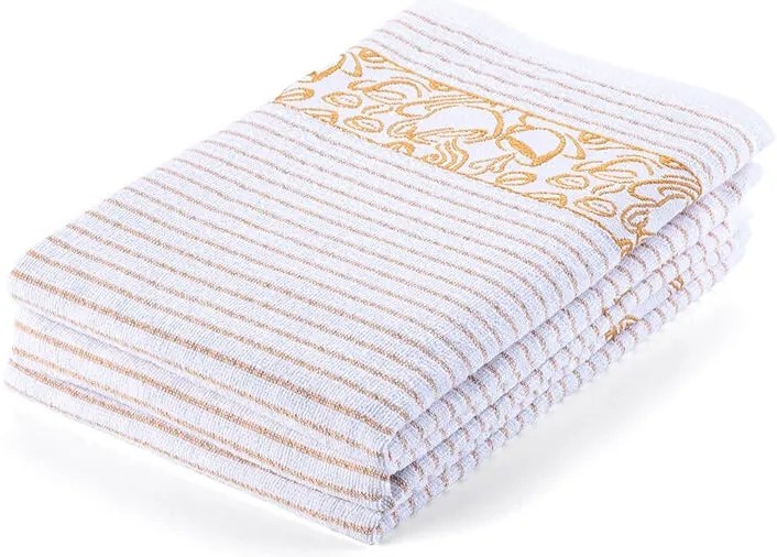 Kuchynské froté utierky COFFEE 40 x 60 cm sada 3 ks