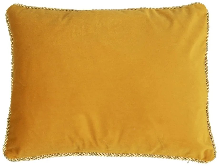 Zlatý zamatový vankúš s pleteným lemom - 35 * 45 * 10cm