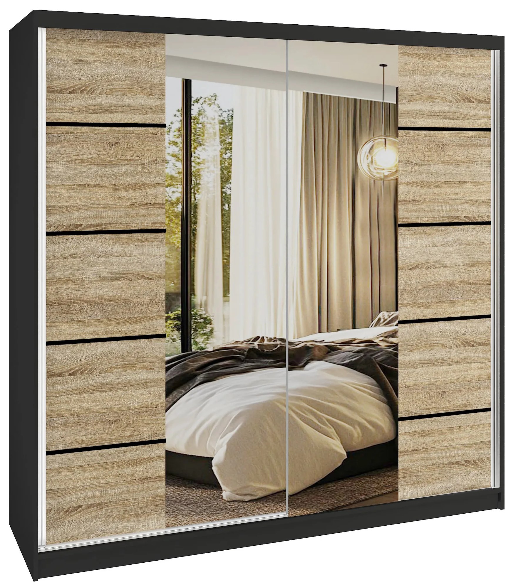 Šatníková skriňa SERENITY 200 cm dub sonoma mat ME SERENITY SZP5/0/B/DS/0/HIAL