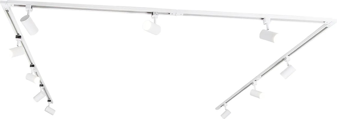 Inteligentný 1-fázový koľajnicový systém s 10 bodovými svetlami biely Vrátane Wifi GU10 - Iconic Jeana