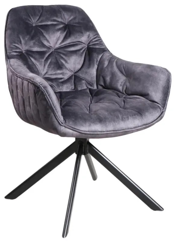 furniture-nabytek.cz - Sada 2 masívnych stoličiek Carlton, šedá, materiál textília / kov, lakované