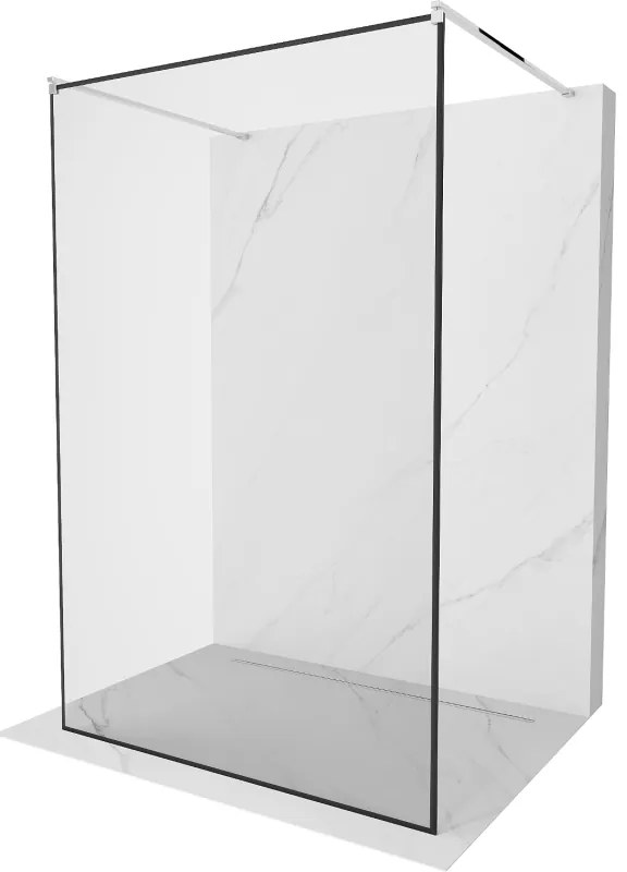 Mexen Kioto, sprchová zástena Walk-In 160 x 200 cm, 8mm sklo čierny vzor, chrómový profil, 800-160-002-01-70