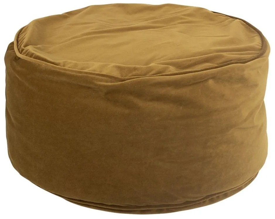 Medený zamatový guľatý puf Copper - Ø 60 * 30cm