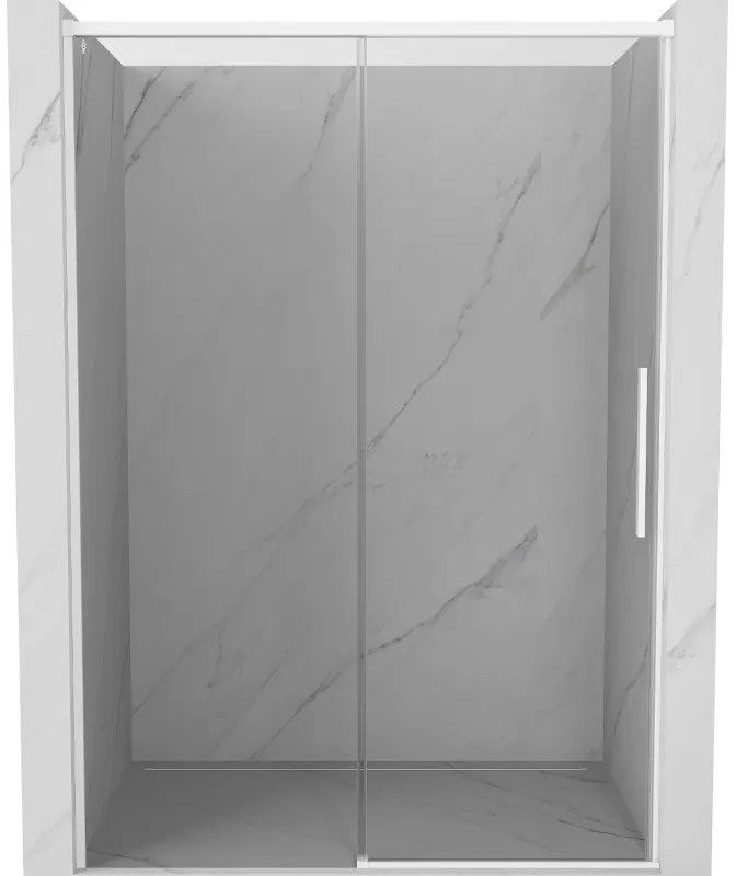 Mexen Rox, posuvné sprchové dvere 140 cm, 8mm číre sklo, biely profil, 8C2-140-000-20-00