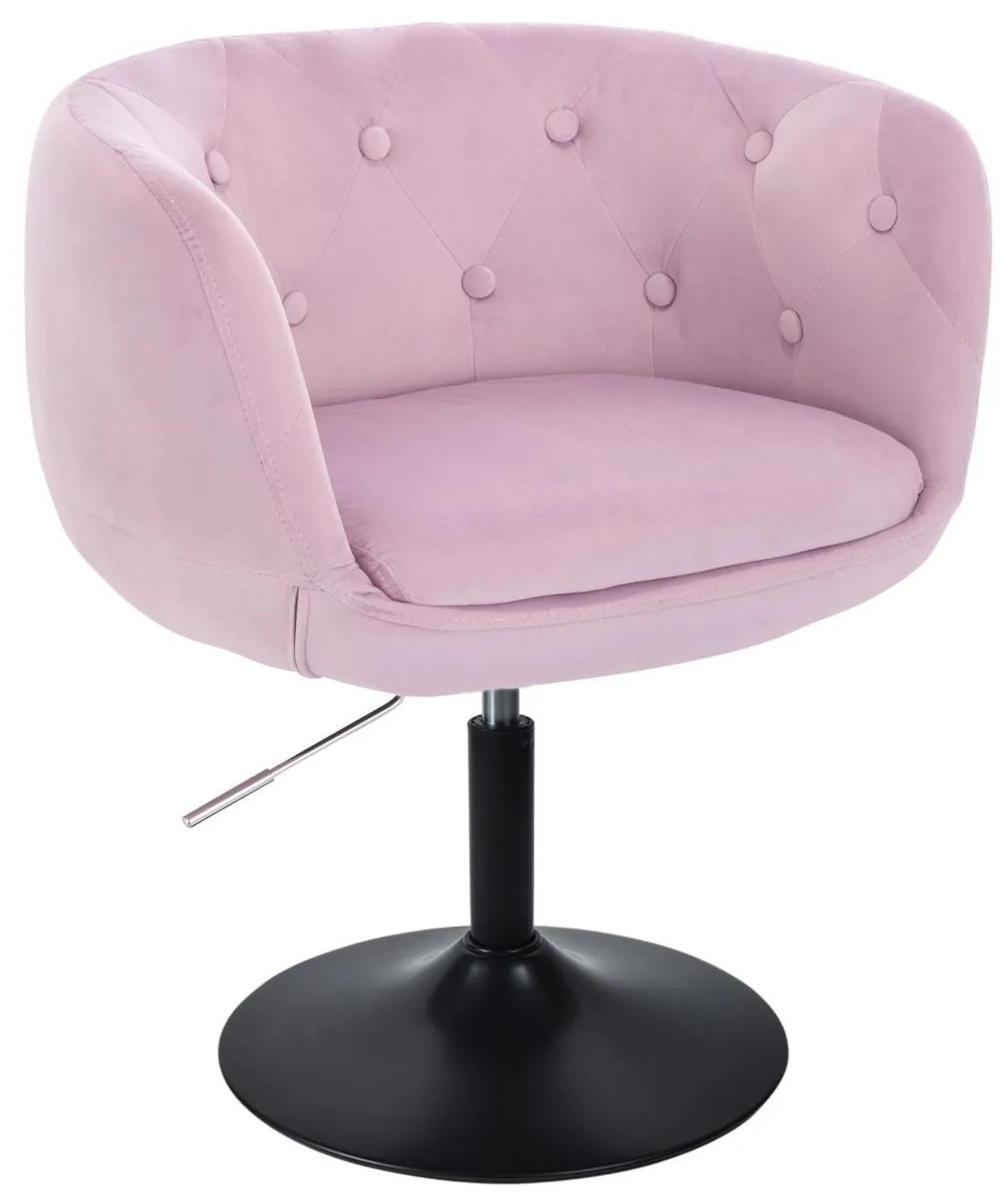 LuxuryForm DESIGN Kreslo MONTANA VELUR na čiernom tanieri - levanduľa