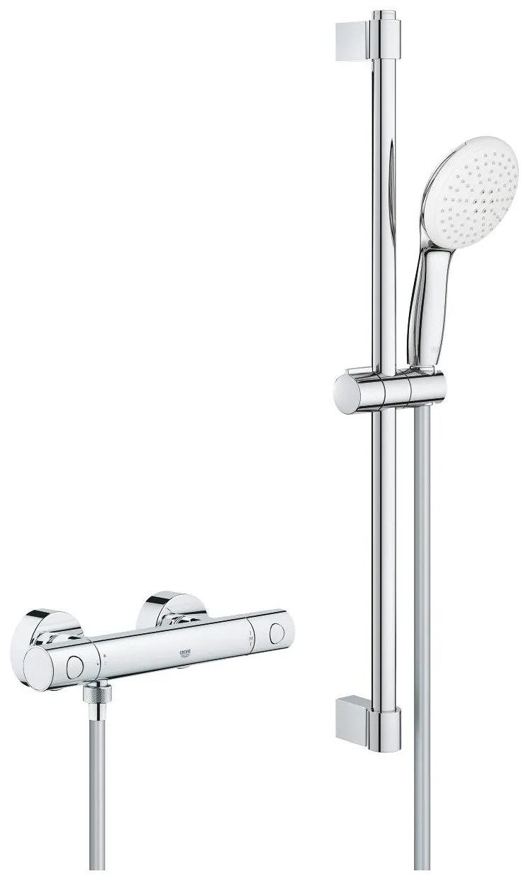 Grohe Grohtherm 800 Cosmopolitan - Sprchový set s termostatom na stenu, 2 prúdy, chrómová, 34768001