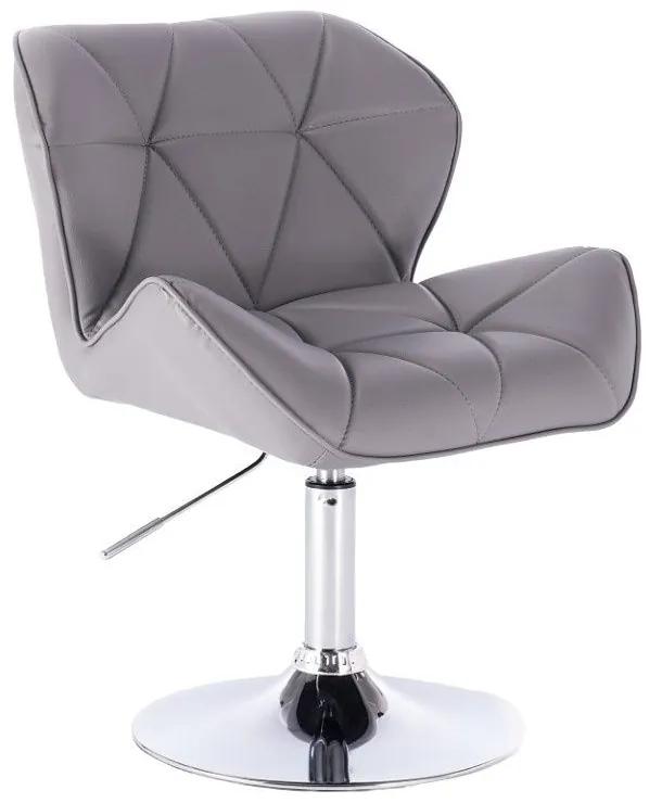 LuxuryForm DESIGN Stolička MILANO na striebornom tanieri - šedá