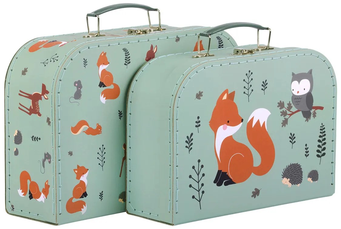 A Little Lovely Company - súprava dvoch kartónových kufríkov - kamaráti z lesa