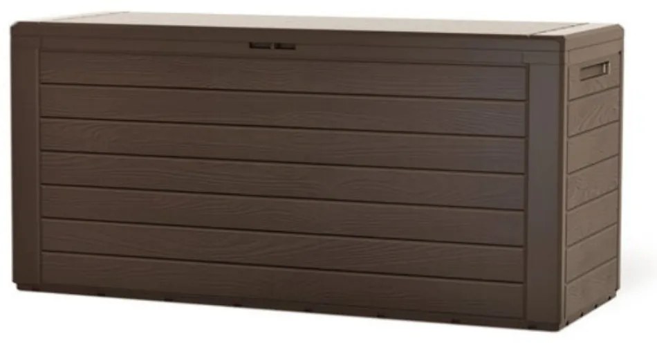 Prosperplast Úložný box WOODEBOX, 280L, 120x46x57cm, tmavo hnedá