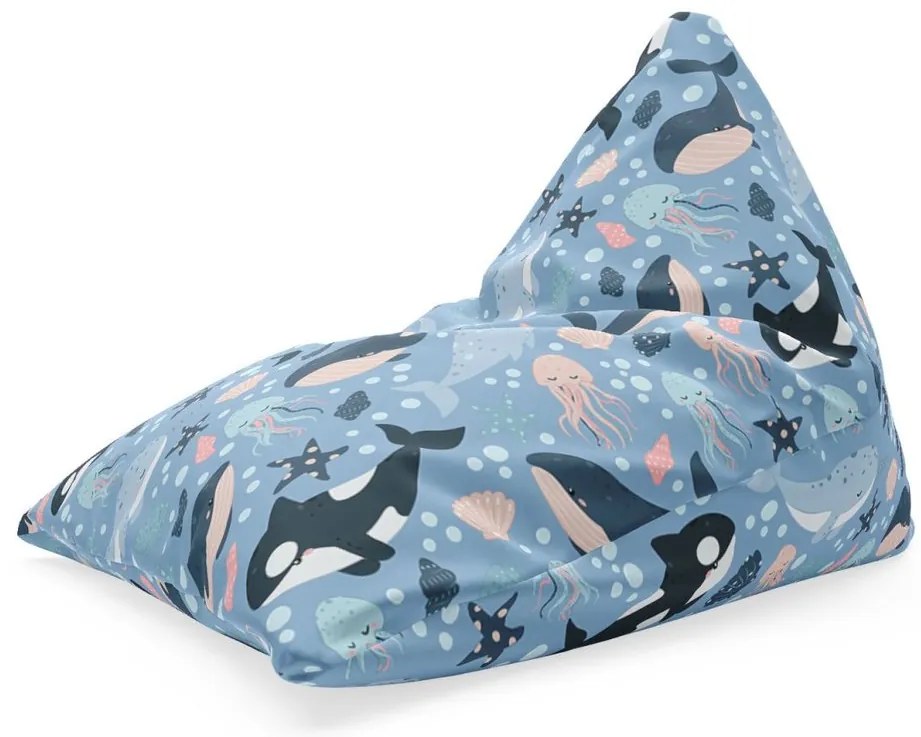 Sedací vak Triangl detský morský svet, modrá