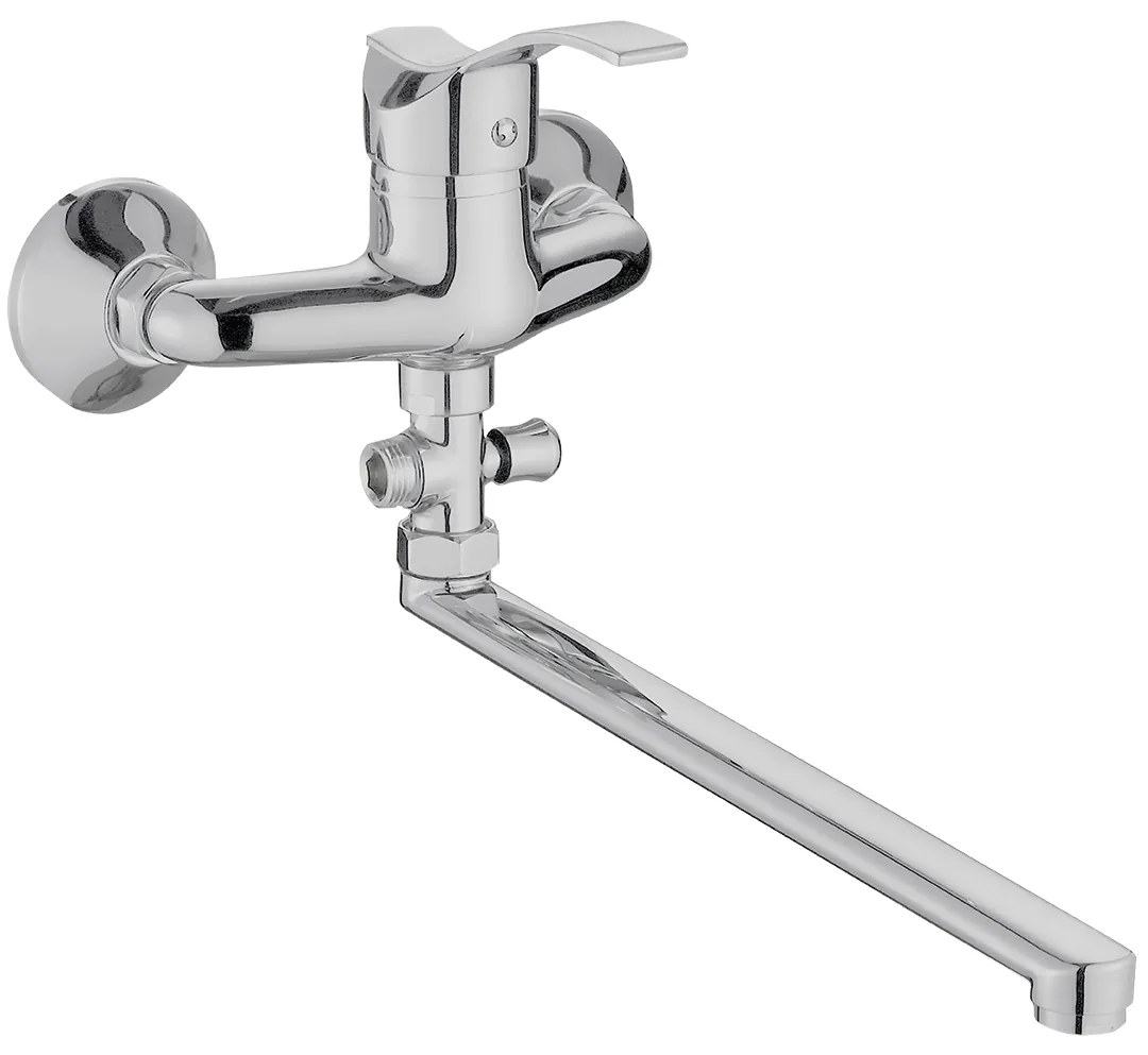 Kuchinox Argo, nástenná vaňová batéria s otočným ramenom L-378, chrómová, LAV-BKA_01FD