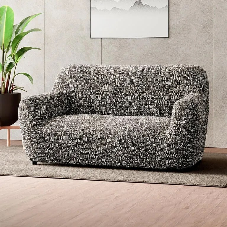 Bielastické poťahy GLORIA hnedá dvojkreslo (š. 120 - 160 cm)