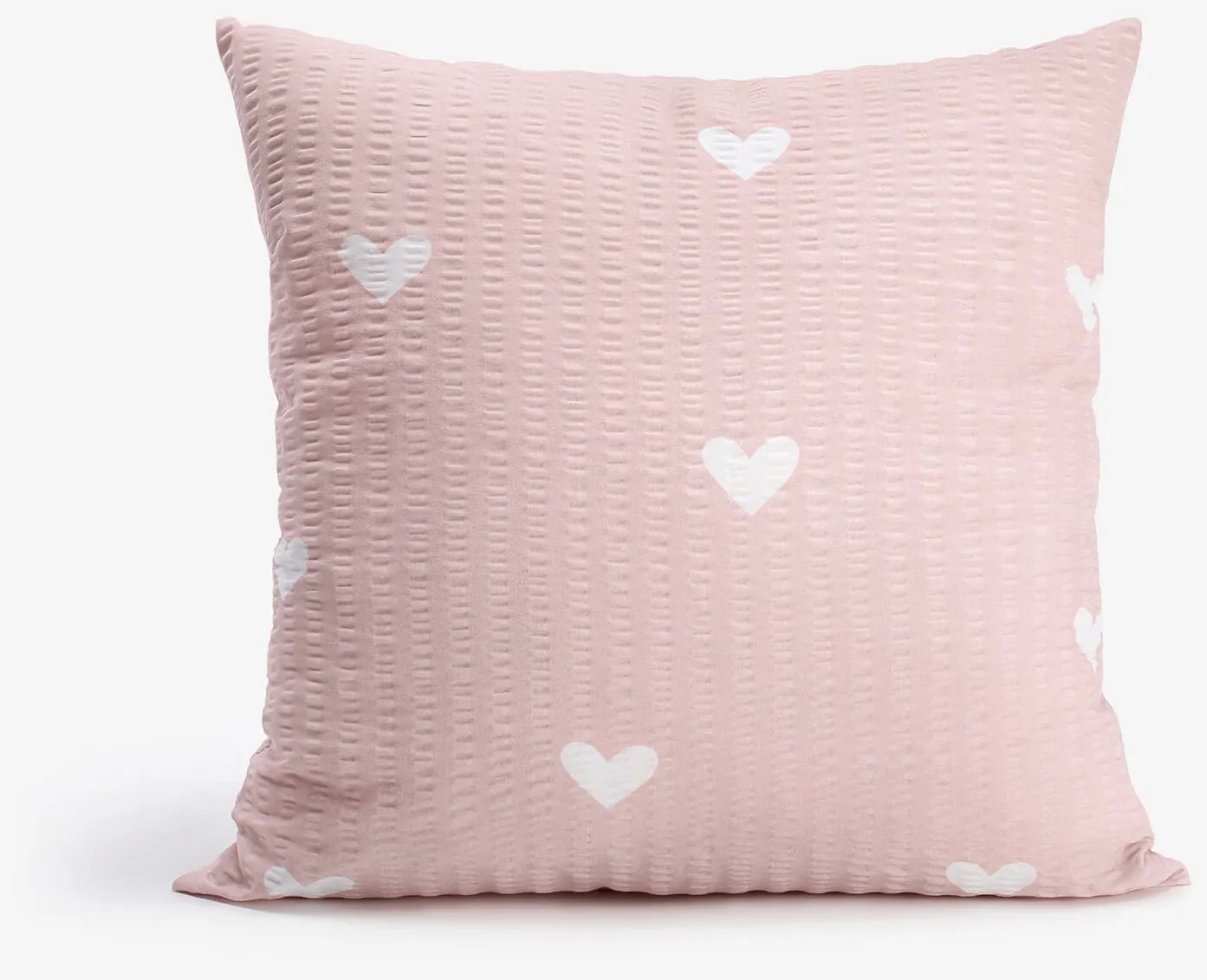 Goldea krepová obliečka na vankúš - srdiečka na púdrovo ružovom 40 x 40 cm