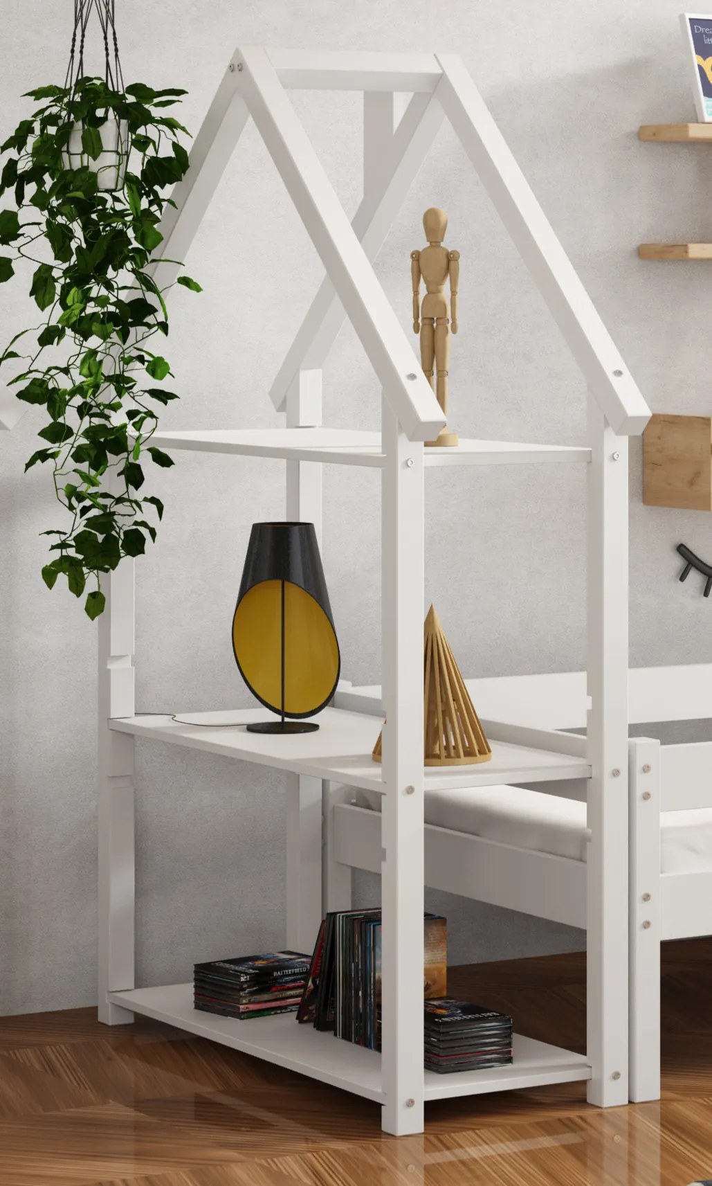 Úložný regál DOMČEK - biely