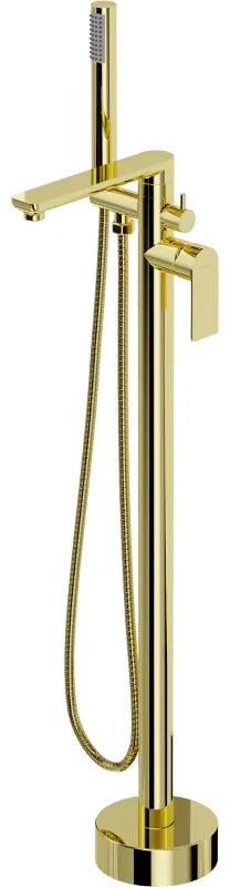 Mexen Leda, voľne stojaca vaňová batéria, zlatá lesklá, 75633-50