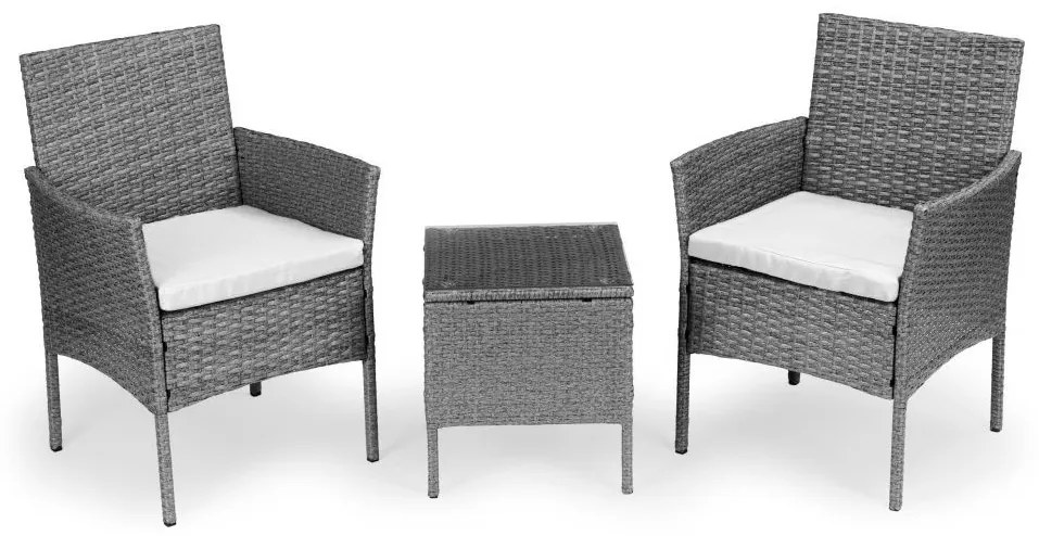 ZÁHRADNÝ SET CONO SLIM ŠEDÝ 2 x STOLIČKA + STOLÍK