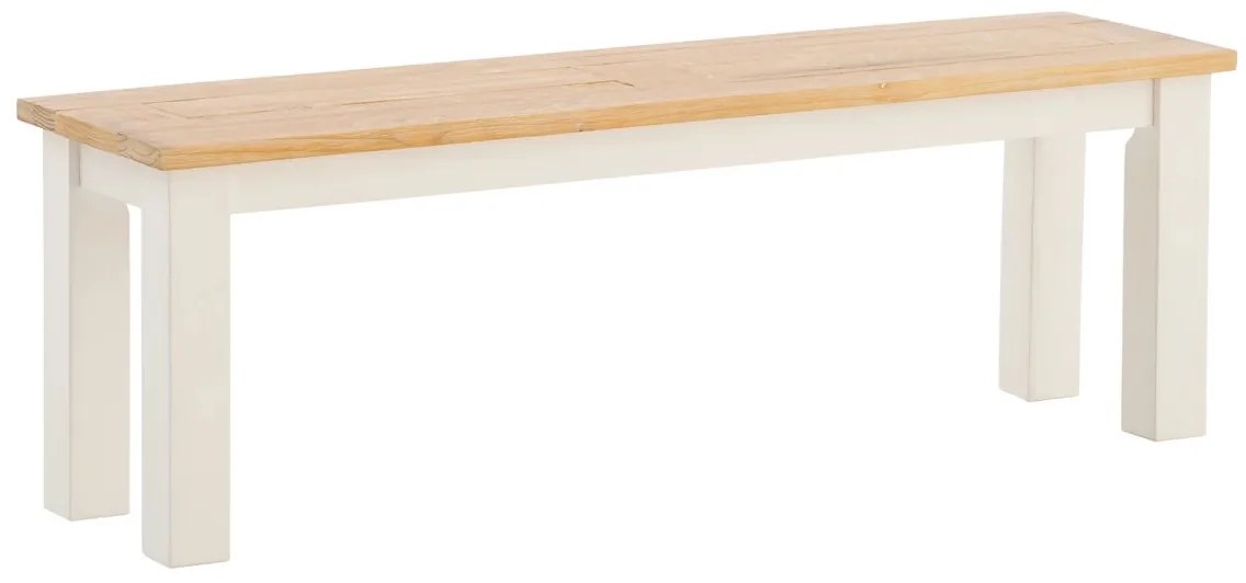 furniture-nabytek.cz - Masívna lavička Capera z borovice a MDF, lakovaná, biela/hnedá – 134×35×45 cm