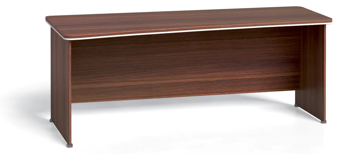 Rohový kancelársky písací stôl ARRISTO LUX, oblúk ľavý, 2000 mm, orech