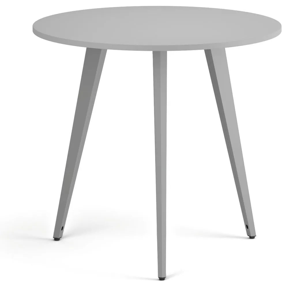 Konferenčný stôl PRIMO VIBE, priemer 80 cm, sivostrieborná podnož, sivá