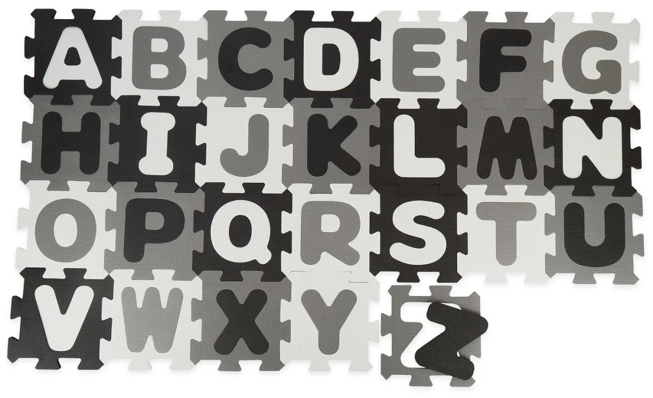 Bieco - Penová hracia podložka s abecedou - puzzle black & white - 26 ks