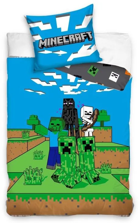 Bavlnené obliečky HOMA MINECRAFT Creeper 140x200 cm