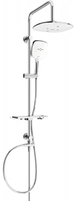 Mexen sprchový set T17 s hornou hlavicou štvorcovou, chrómová/biela, 798171793-02