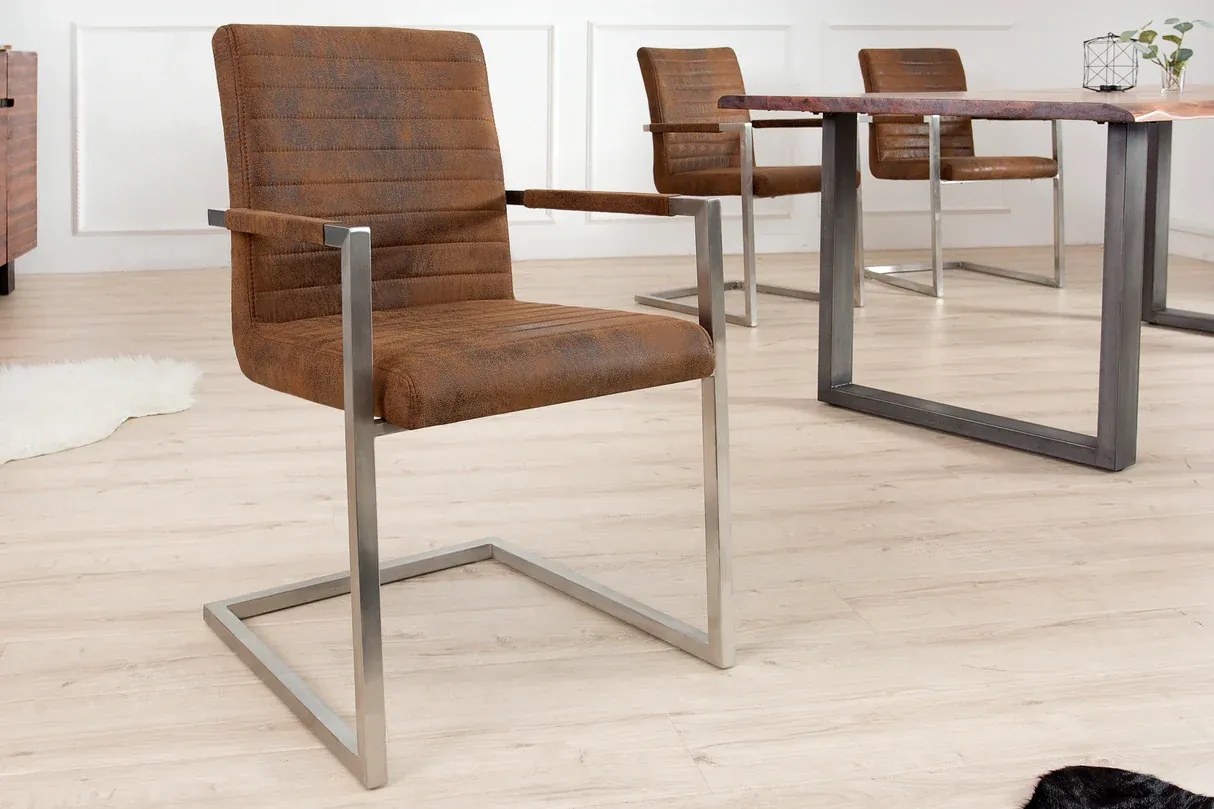 Dizajnová stolička LOFT I vintage hnedá