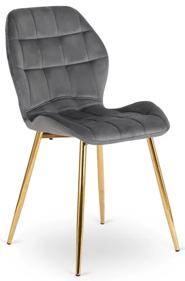 Vintino kreslo TERNI Velvet - sivá farba, nohy biele - vintino.sk