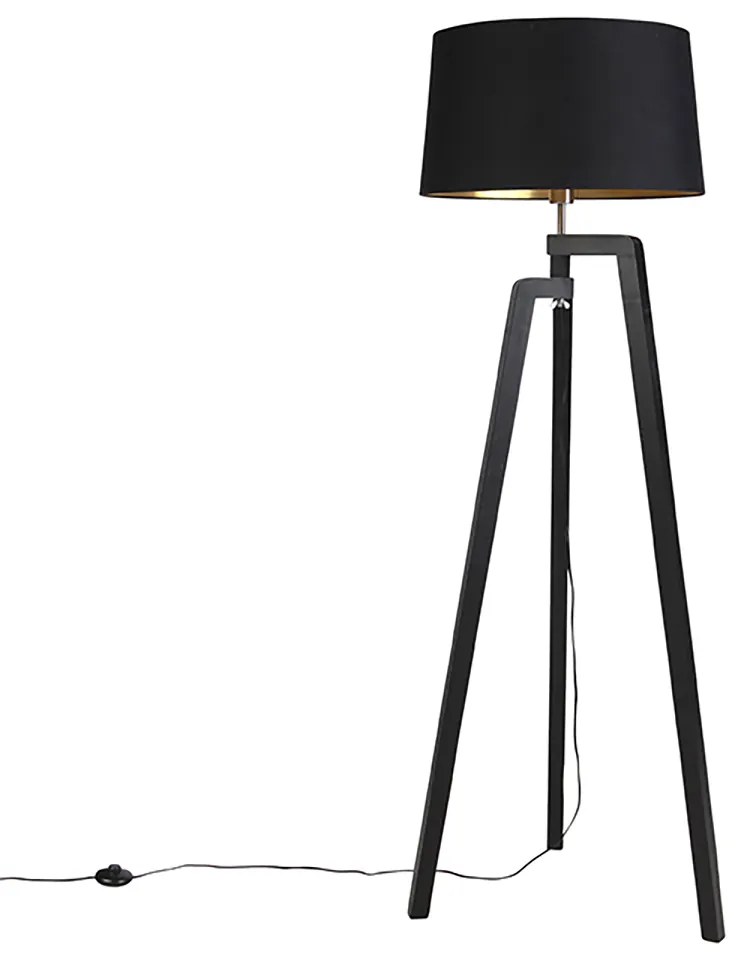 Inteligentná stojaca lampa s tienidlom čierna so zlatom 50 cm vrátane WiFi A60 - Puros