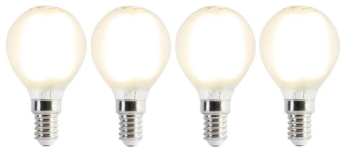 Sada 4 LED žiaroviek E14 P45 matná 3,5W 360lm 2700K