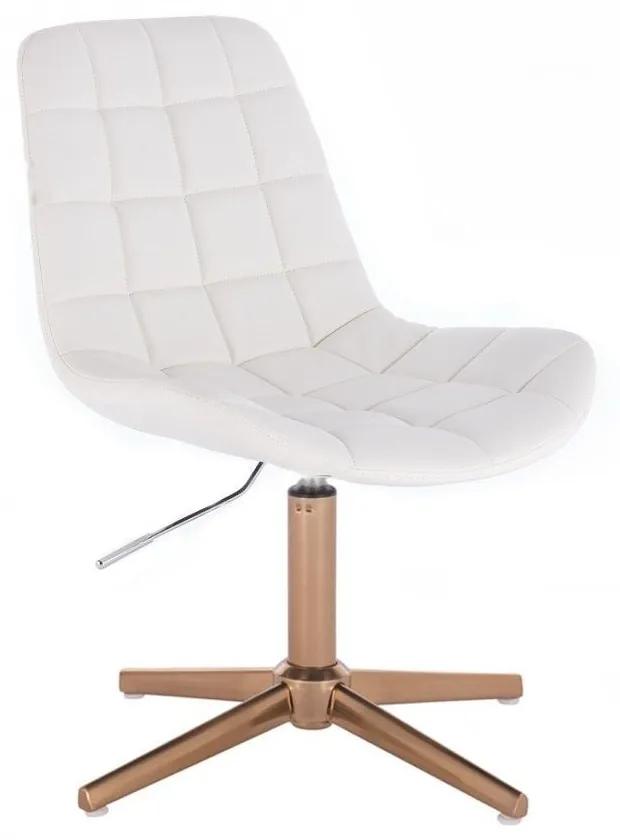LuxuryForm DESIGN Stolička PARIS na zlatom kríži - biela
