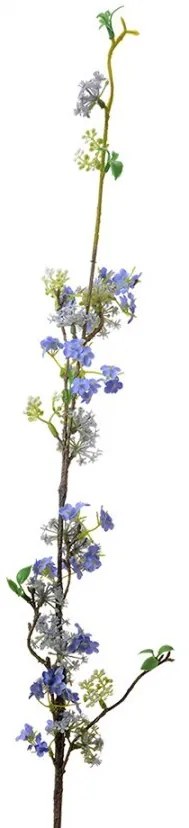 Dekorácia umelá vetvička s modrými kvietkami - 5*5*100 cm