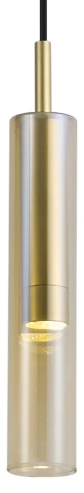 Moderný reflektor zlatý s jantárovým sklom pre koľajnicový systém 1-fázový - Slimline Loyce