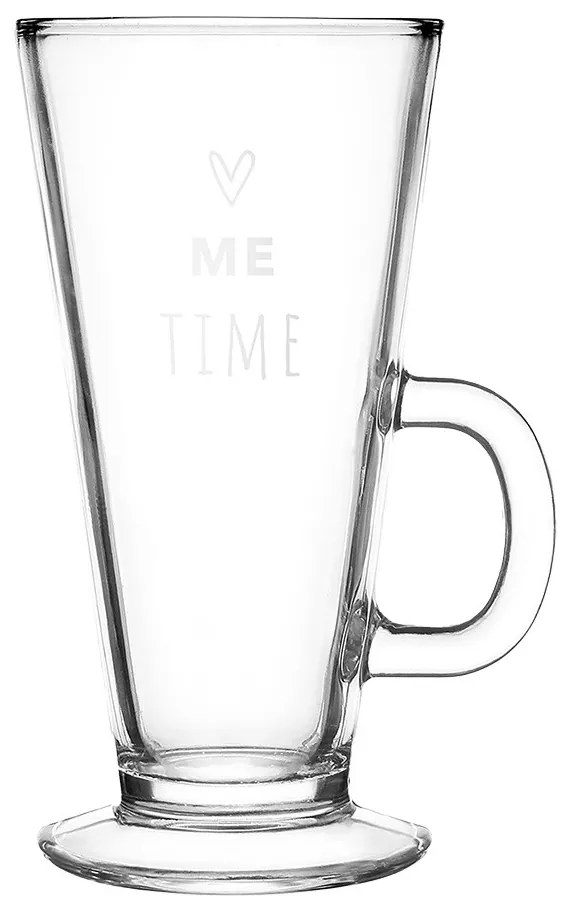 Sklenený hrnček so srdiečkom Me Time - 9*8*15 cm / 250 ml