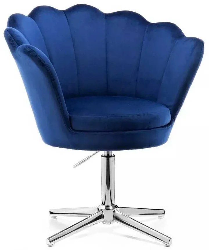 LuxuryForm DESIGN Kreslo FREY VELUR na striebornom kríži - modré