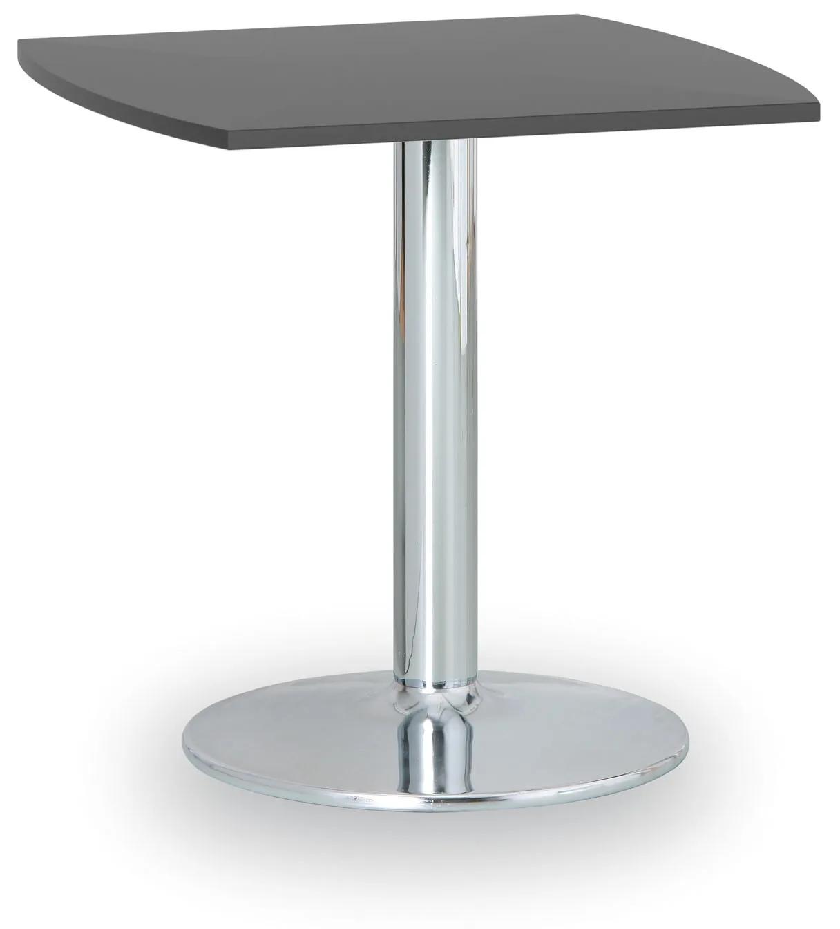 Konferenčný stolík ZEUS II, 660x660 mm, chrómovaná podnož, doska grafit