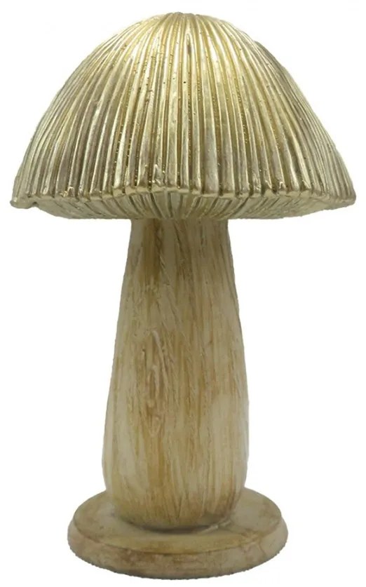 Béžovo-zlatá dekorácia huba Mushroom - Ø 9*14 cm