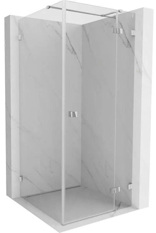 Mexen Lunar T, výklopný sprchový kút pravý 80 x 80 cm, číre sklo, chrómový profil, 834T-080-080-01-00-P