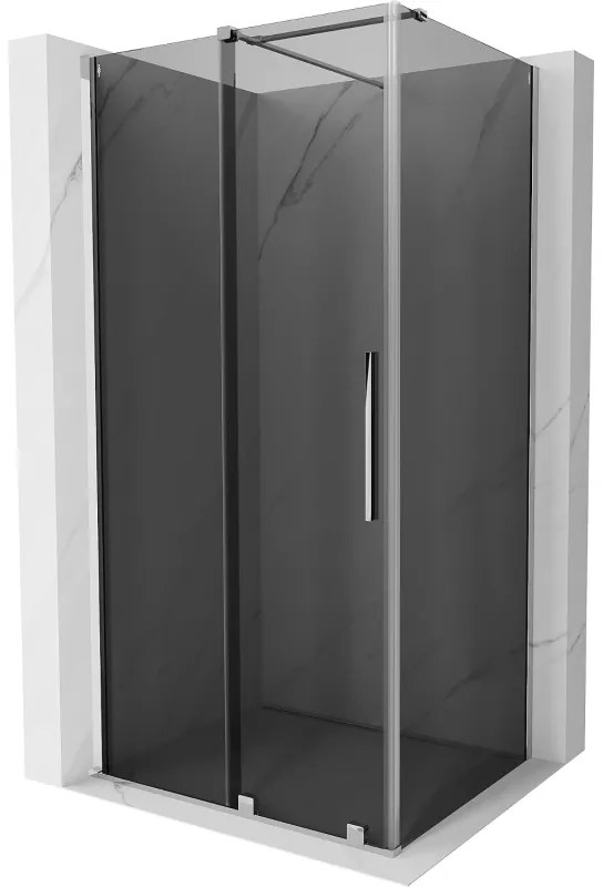 Mexen Velar, sprchový kút s posuvnými dverami 140 x 100 cm, 8mm šedé sklo, chrómová, 871-140-100-41-01