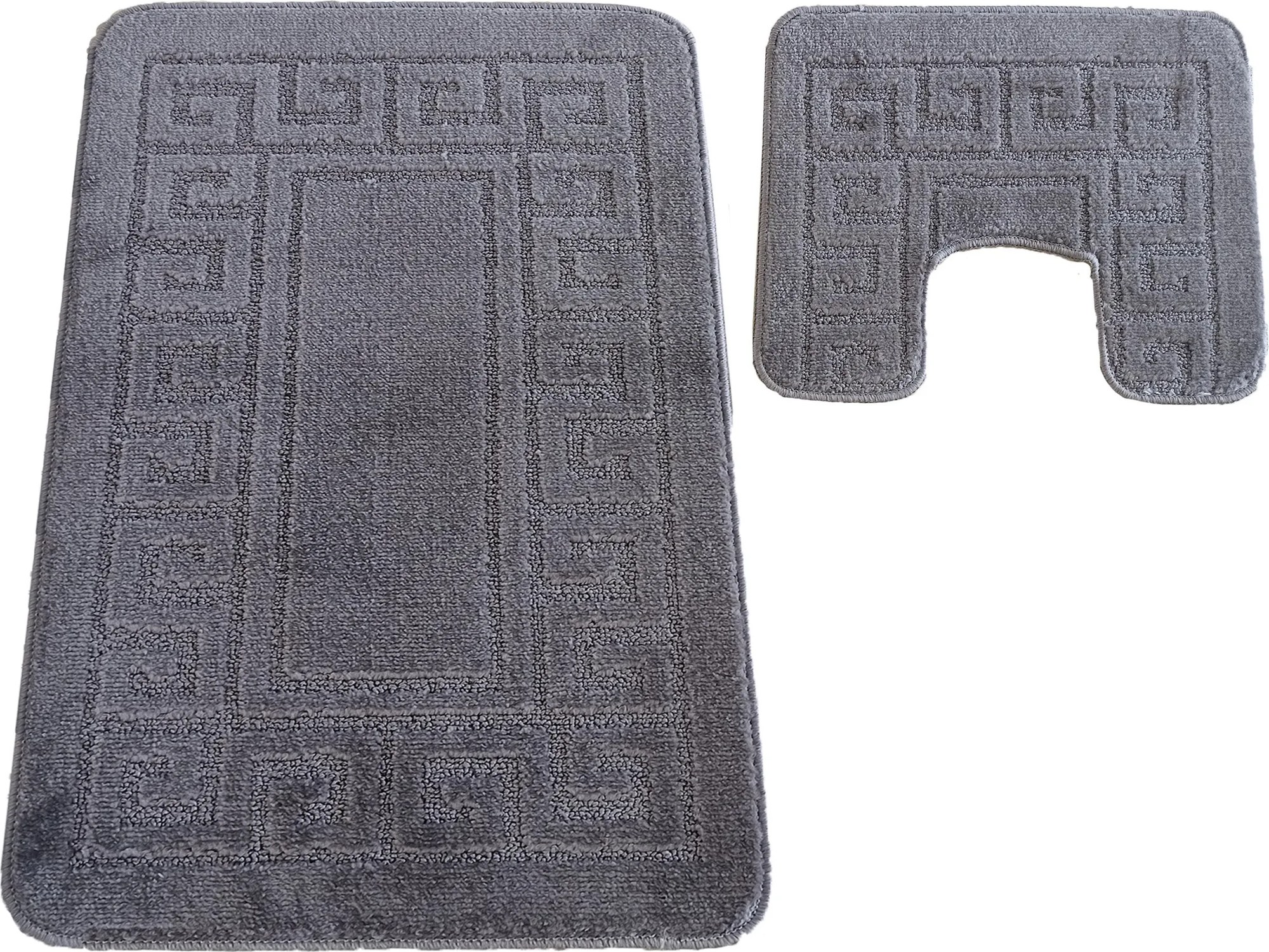 DY Kúpeľňová sada koberčekov s výrezom Montana Ethnic - tmavosivá