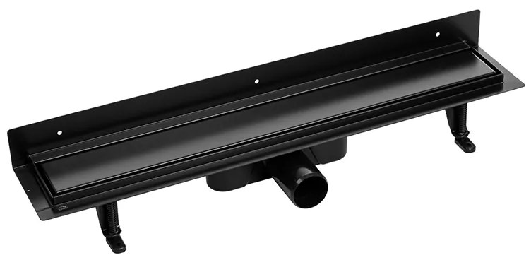 Laveo Basso, lineárny odtok s mriežkou 90 cm, čierna matná, LAV-COB_791D