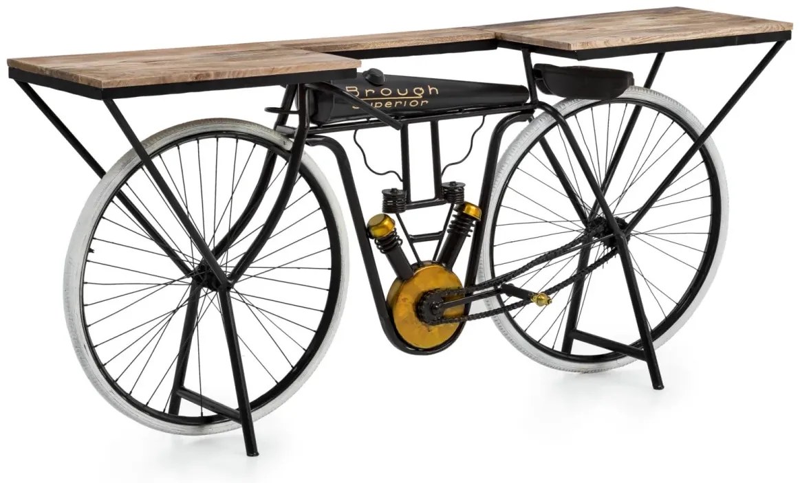 furniture-nabytek.cz - Lakovaný konzolový stôl z kovu, čierny – 180×45×85 cm