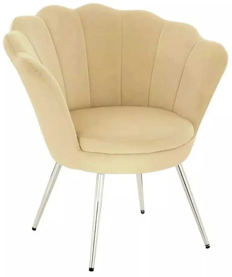LuxuryForm DESIGN Kreslo FREY VELUR so striebornými nohami - medové